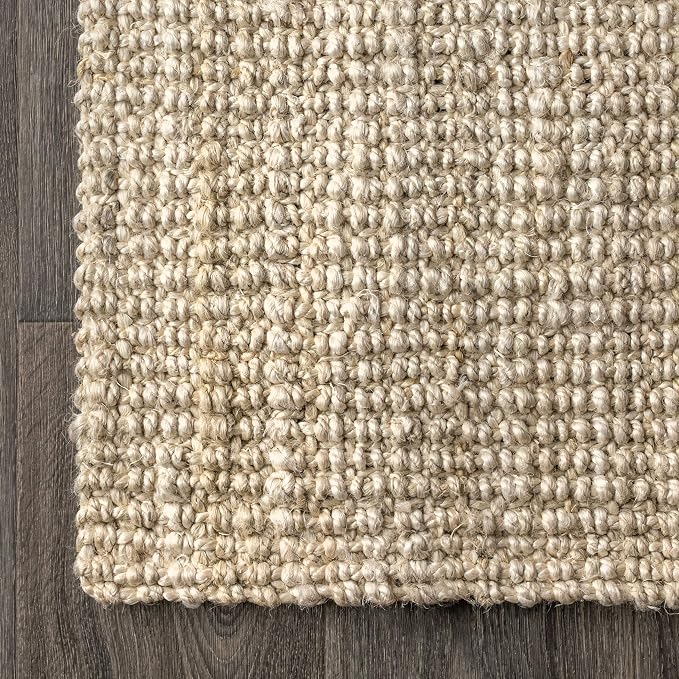 JONATHAN Y Hiro Hand Woven Chunky Jute Ivory Indoor Area Rug, 4x6, Bohemian, Transitional, Easy-Cleaning for Living Room, Bedroom, Kitchen, Pet Friendly, Non-Shedding (NFR103A-4)