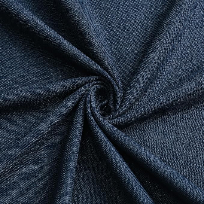 Vision Home Navy Blue Pinch Pleated Full Blackout Curtains Linen Blended Room Darkening Window Panels 90 inch for Living Room Bedroom Thermal Insulated Pinch Pleat Drapes with Hooks 60" Wx90 Lx1