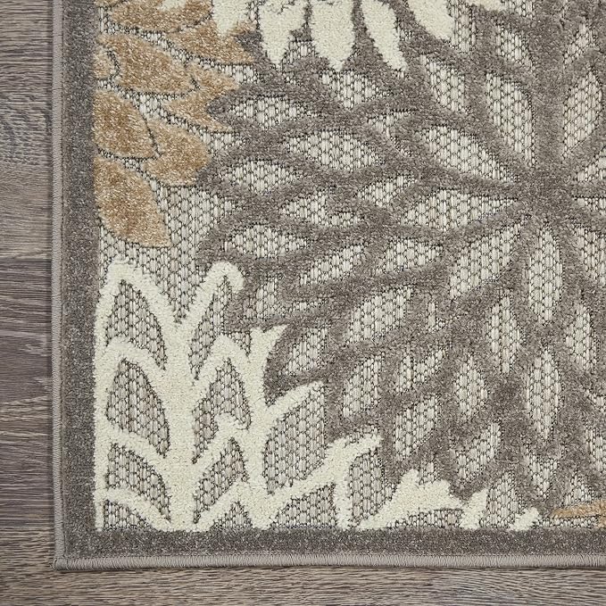 Nourison Home Aloha Natural 3' x 5' Area Rug - Easy Clean, Non Shedding, Bed Room, Living Room, Dining Room, Kitchen (3' x 5')