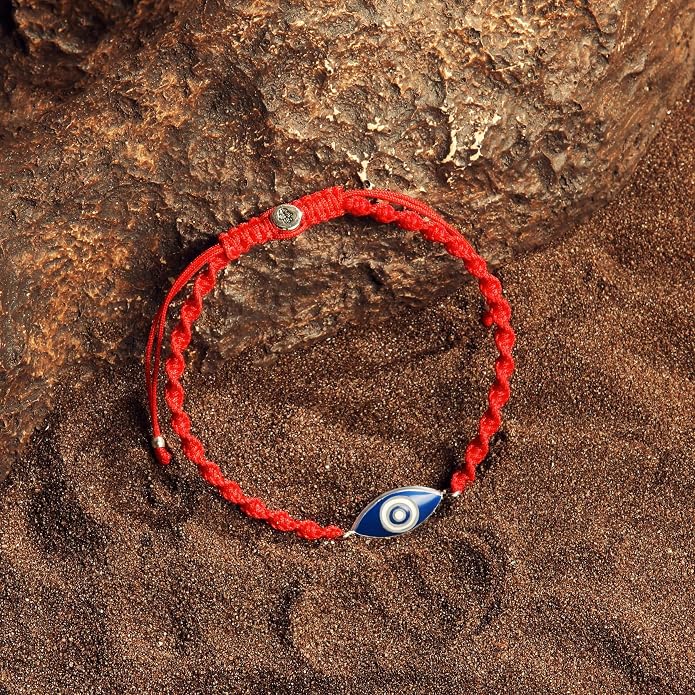 KARMA AND LUCK Fearless Gaze Red String Charm Bracelet