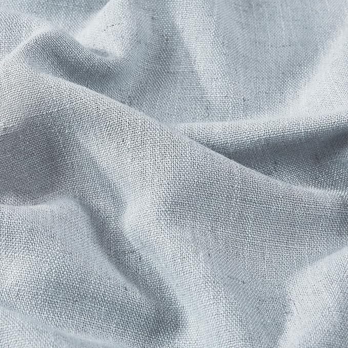 Vision Home Blue Gray Pinch Pleated Full Blackout Curtains Linen Blended Room Darkening Window Curtains 72 inch for Living Room Bedroom Thermal Insulated Pinch Pleat Drapes with Hooks 40" Wx72 Lx2