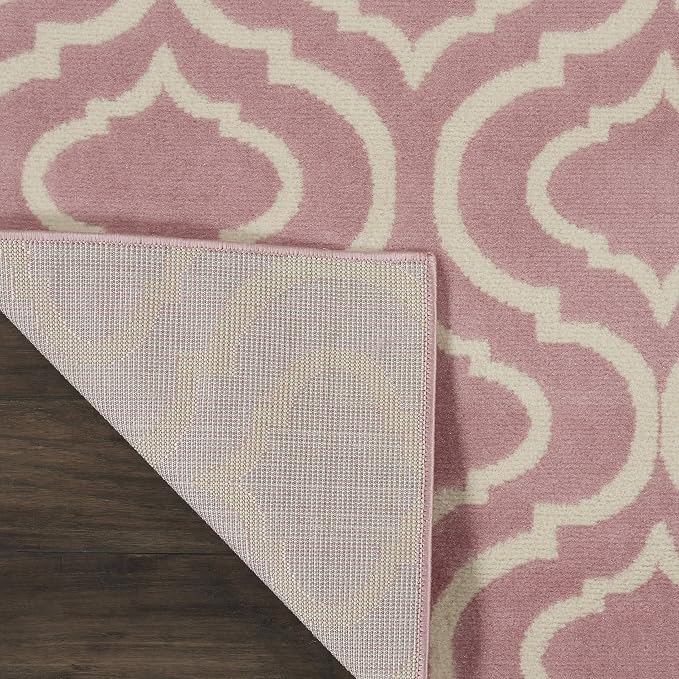Nourison Home Jubilant Pink 7'10" x 9'10" Area Rug - Easy Clean, Non Shedding, Bed Room, Living Room, Dining Room, Kitchen (8' x 10')