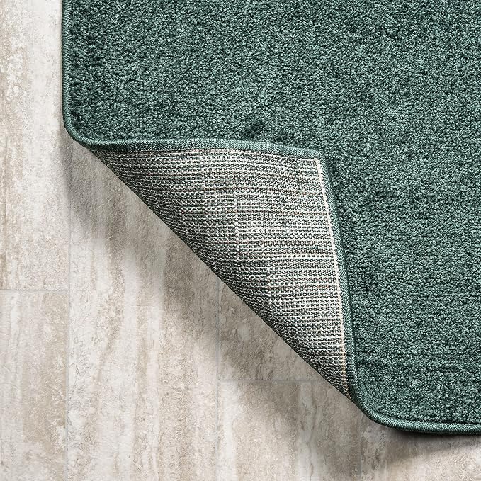 JONATHAN Y Haze Solid Low-Pile Emerald Indoor Area Rug 8x10, Coastal,Bohemian,Minimalist,Classic, Easy-Cleaning for Living Room,Bedroom,Kitchen,Pet Friendly,Non-Shedding (SEU100L-8)