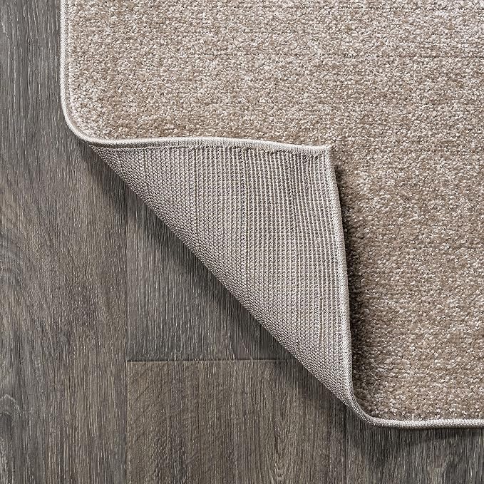 JONATHAN Y Haze Solid Low-Pile Beige Runner Rug 2x14, Coastal,Bohemian,Minimalist,Classic, Easy-Cleaning for Living Room,Bedroom,Kitchen,Pet Friendly,Non-Shedding (SEU100G-214)