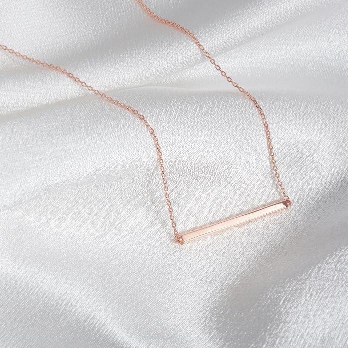S.Leaf Gold Dainty Pendant Necklaces for Women Sterling Silver Gold Plated Layered Horizontal Vertical Bar Star Starburst Moon Cubic Zirconia Lariat Necklace for Women Trendy Gifts
