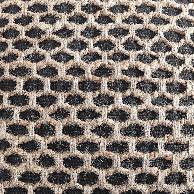 Boho Living Jada Premium Woven Design, Decorative Throw, Living Room Décor, (1) 12" x 20" Pillow Cover, Black