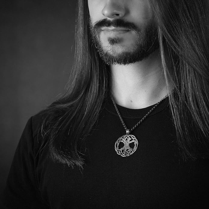 Baldur Jewelry - Handcrafted Yggdrasil Viking Norse World Tree of Life Pendant Necklace Amulet Jewelry | 925 Sterling-Silver Tree of Life Necklace | Viking Gifts |Jewelry for Men Women