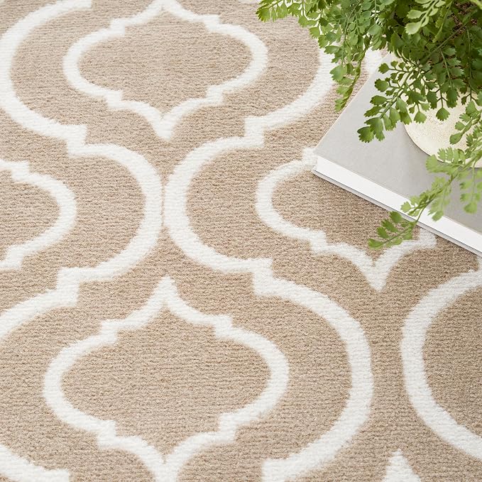 Nourison Home Jubilant 94x118 Indoor Transitional Polypropylene Fabric Rug in Taupe