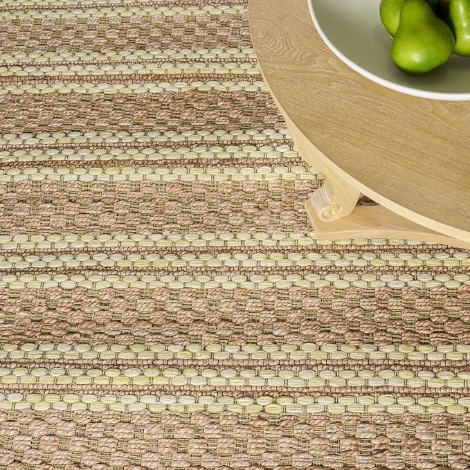 Martha Stewart X SAFAVIEH Collection Runner Rug - 2'3" x 8', Natural & Yellow, Handmade Wool & Jute, Ideal for Hallway, Foyer, Bedroom (MSR9528D)