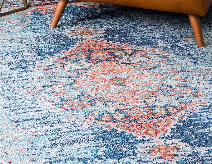 Unique Loom Solid Shag Collection Area Rug (2' 7" x 10' Runner, Deep Aqua Blue)