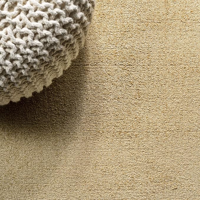 JONATHAN Y Haze Solid Low-Pile Mustard Indoor Area Rug 8x10, Coastal,Bohemian,Minimalist,Classic, Easy-Cleaning for Living Room,Bedroom,Kitchen,Pet Friendly,Non-Shedding (SEU100B-8)