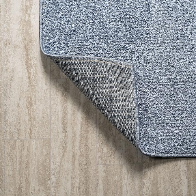 JONATHAN Y Haze Solid Low-Pile Classic Blue Indoor Area Rug 3x5, Coastal,Bohemian,Minimalist,Classic, Easy-Cleaning for Living Room,Bedroom,Kitchen,Pet Friendly,Non-Shedding (SEU100F-3)