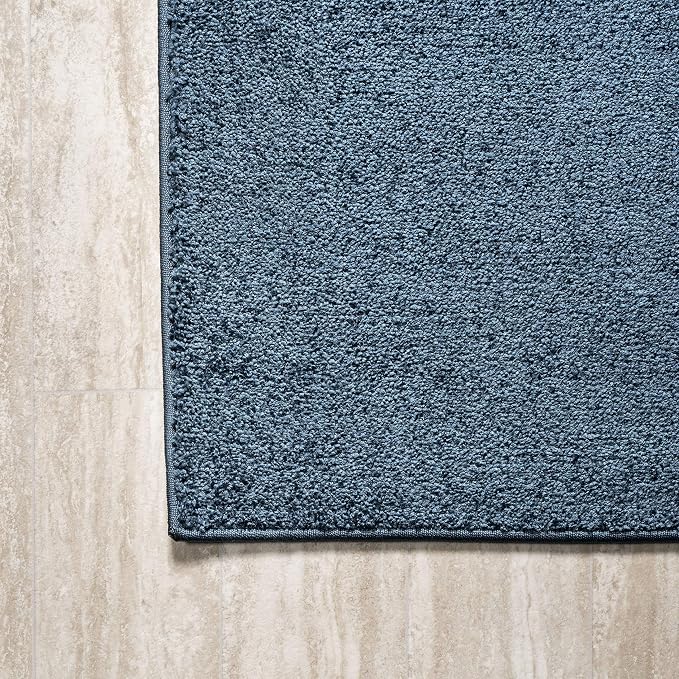 JONATHAN Y Haze Solid Low-Pile Navy Indoor Area Rug 12x15, Coastal,Bohemian,Minimalist,Classic, Easy-Cleaning for Living Room,Bedroom,Kitchen,Pet Friendly,Non-Shedding (SEU100C-15)
