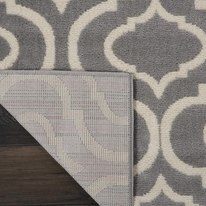 Nourison Home Jubilant Grey 2'3" x 7'3" Area Rug - Easy Clean, Non Shedding, Bed Room, Living Room, Dining Room, Kitchen (7' Runner)