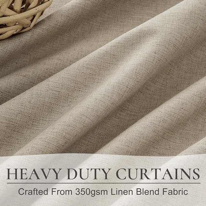 QJmydeco GreyBeige 108 Inch Curtains 2 Panel Set Burg Modern Decorative Dark Out Curtains for Bedroom Heat and Cold Blocking Window Coverings 9ft High Ceiling Drapes for Living Room with Hooks