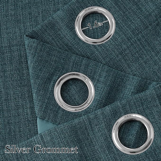 NICETOWN Greyish Blue Room Darkening Curtains 84 inches Long for Living Room - Privacy Panels for Bedroom, Modern Farmhouse Style Home Decor Grommet Top, 2 Panels, W42 by L84