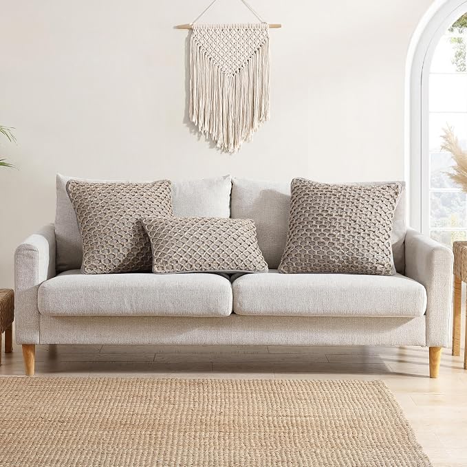 Boho Living Jada Decorative Throw, Includes Accent, Premium Woven Design, Living Room Décor, (1) 12" x 20" Pillow Cover with Insert, Grey