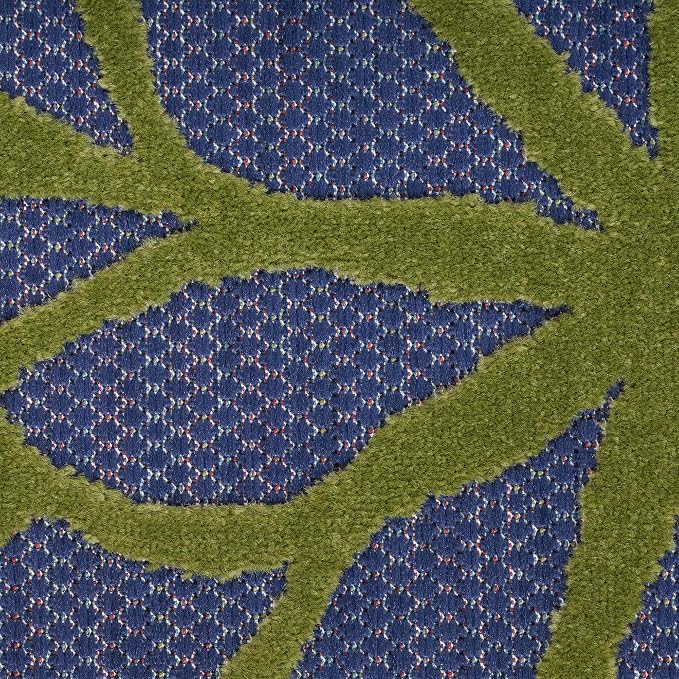 Nourison Home Aloha Navy Multicolor 9' x 12' Area Rug - Easy Clean, Non Shedding, Bed Room, Living Room, Dining Room, Kitchen (9' x 12')
