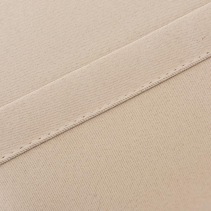 INLINAS Beige Blackout Curtains with Sheer Overlay - Grommet Top Thermal and Noise Reduction Panels for Bedroom and Living Room Light Blocking and Energy Saving, 52 x 108 Inches, Set of 2