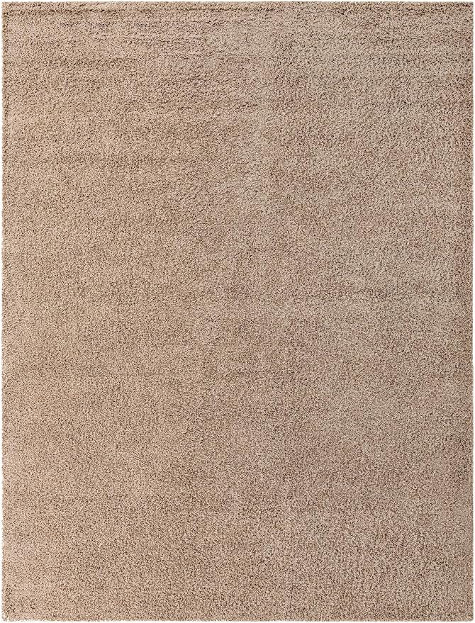 Unique Loom Solid Shag Collection Area Rug (10' x 13' Rectangle, Taupe)