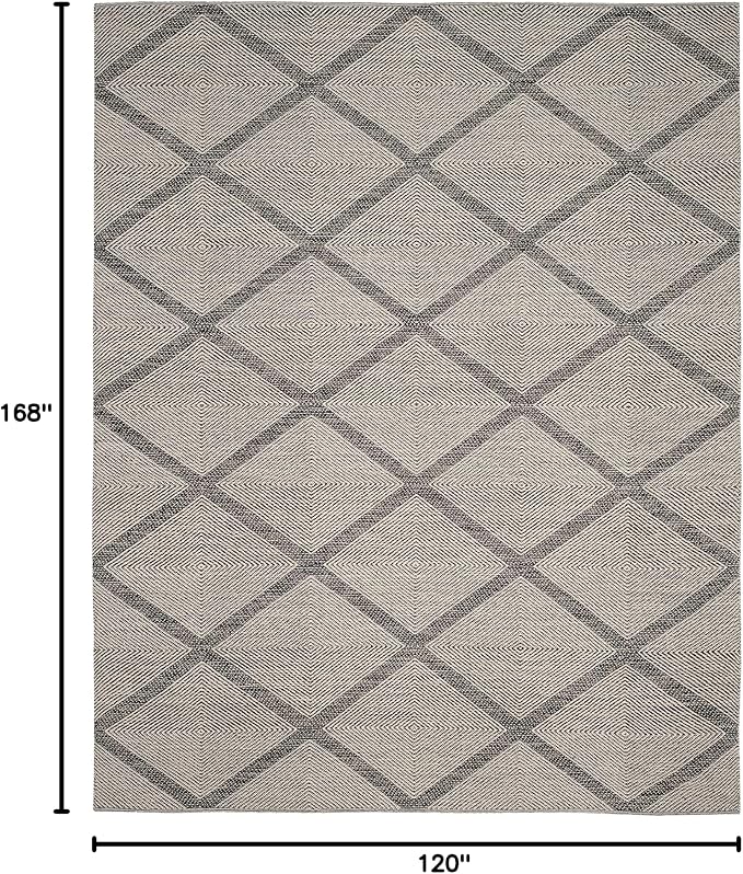 SAFAVIEH Montauk Collection Area Rug - 10' x 14', Black, Handmade Cotton, Ideal for High Traffic Areas in Living Room, Bedroom (MTK821D)