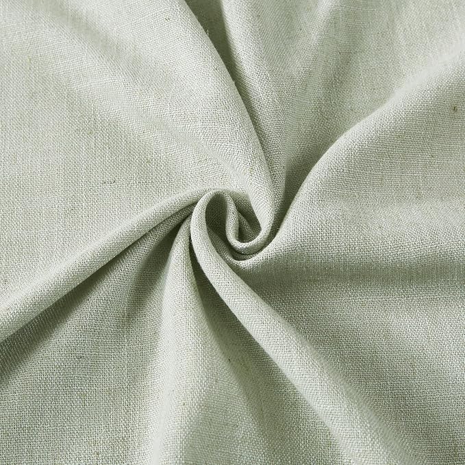 Vision Home Light Green Pinch Pleated Semi Sheer Curtains Textured Linen Blended Light Filtering Window Curtains 108 inch for Living Room Bedroom Patio Pinch Pleat Drapes with Hooks 9FT 60" Wx108 Lx1