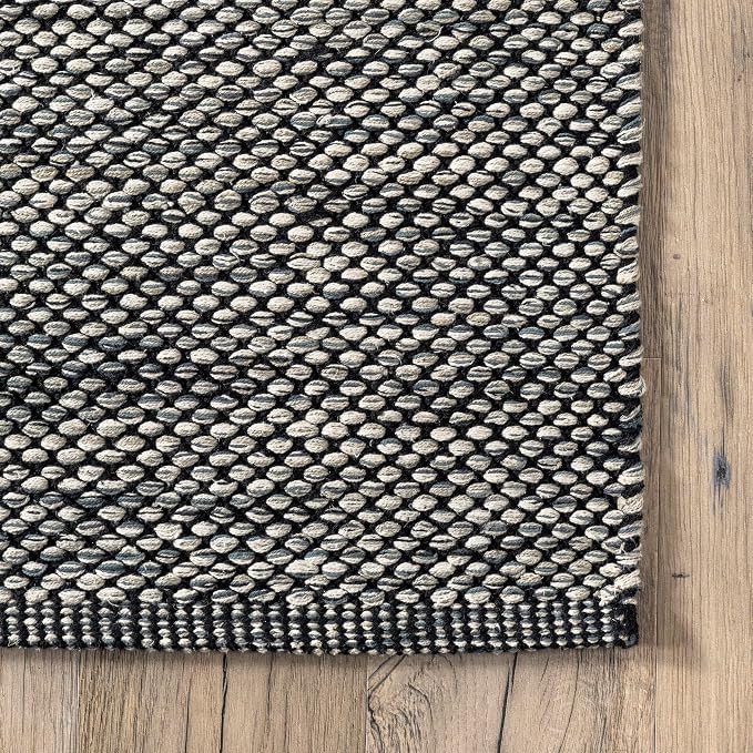 nuLOOM Alessi Solid Farmhouse Cotton Runner Rug, 2' 6" x 6', Grey