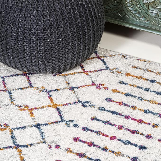 JONATHAN Y Boho Vintage Diamond Cream/Multi Indoor Area Rug 3X5 ft, Moroccan Hype for Living Room, Bedroom, Kitchen, Office, Easy-Cleaning, High Traffic, Pet-Friendly, Non-Shedding (MOH101H-3)