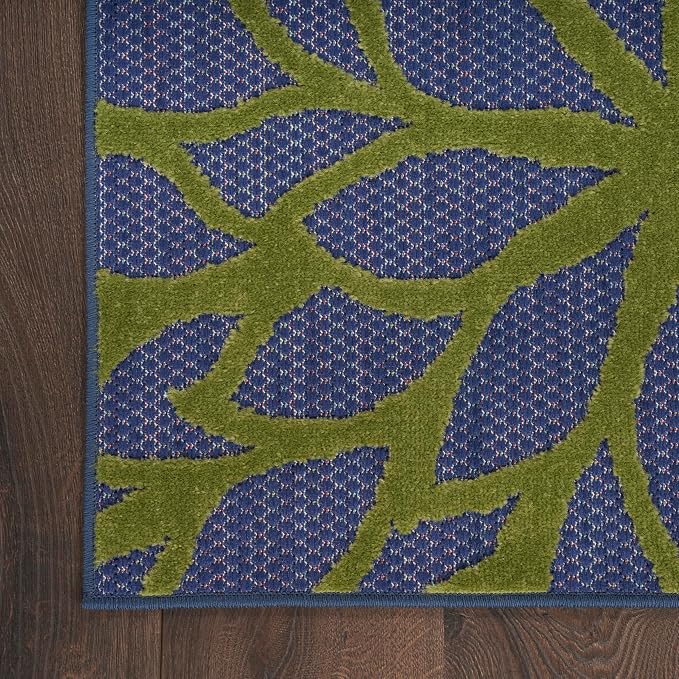Nourison Home Aloha Navy Multicolor 6' x 9' Area Rug - Easy Clean, Non Shedding, Bed Room, Living Room, Dining Room, Kitchen (6' x 9')