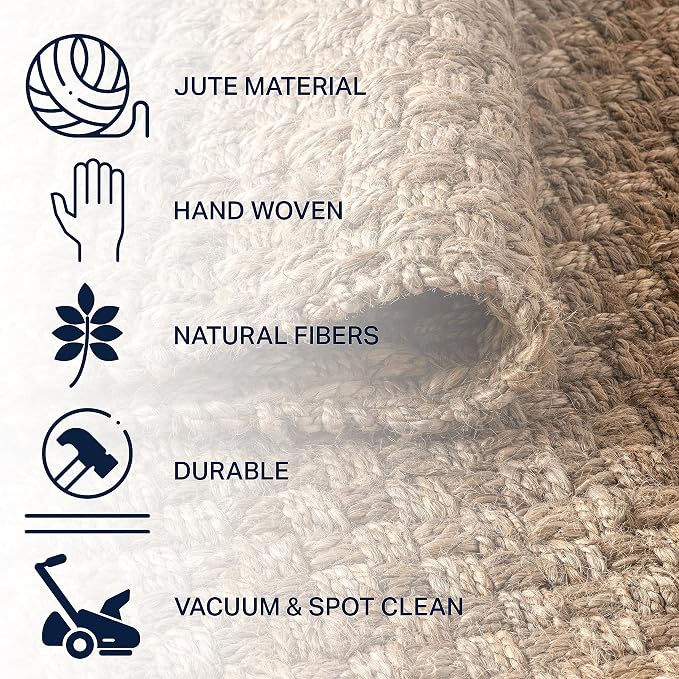 JONATHAN Y Estera Hand Woven Boucle Chunky Jute Natural Indoor Area Rug, 3x5, Bohemian, Transitional, Easy-Cleaning for Living Room, Bedroom, Kitchen, Pet Friendly, Non-Shedding (NFR102A-3)