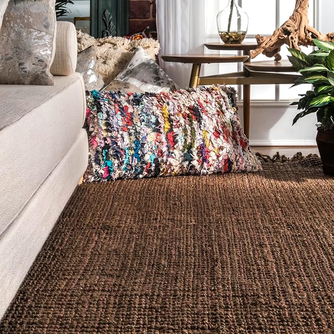 nuLOOM Daniela Chocolate Solid Flatweave Area Rug, 4' x 6'