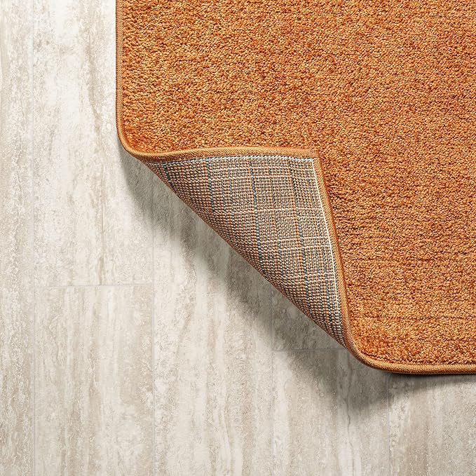 JONATHAN Y Haze Solid Low-Pile Orange Indoor Area Rug 6x9, Coastal,Bohemian,Minimalist,Classic, Easy-Cleaning for Living Room,Bedroom,Kitchen,Pet Friendly,Non-Shedding (SEU100M-6)