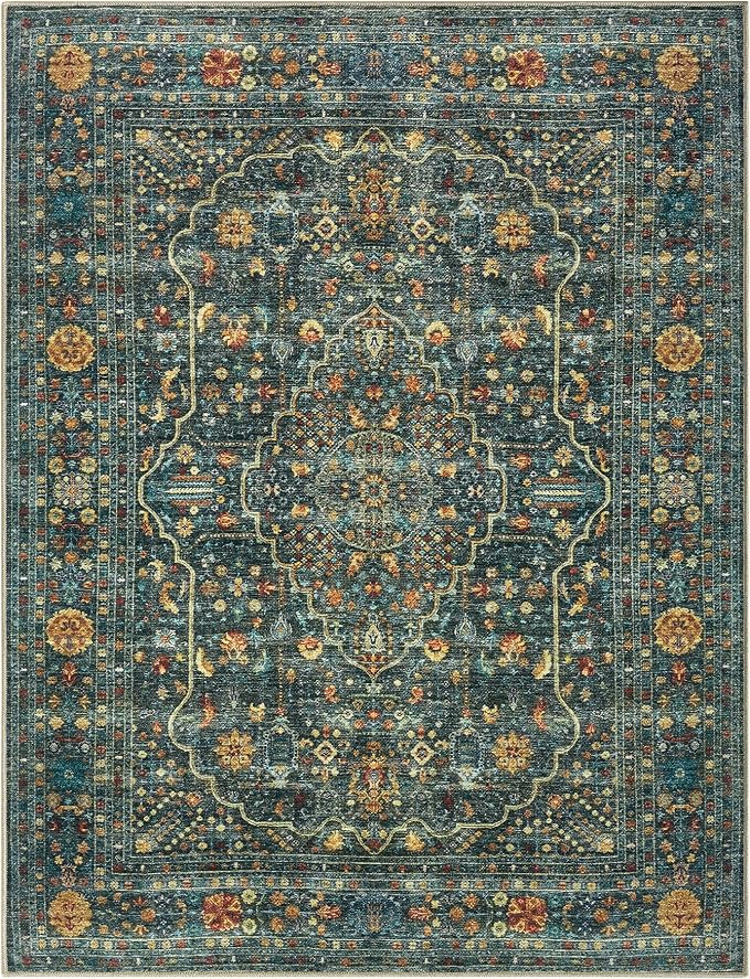 Keen Home Design 3x5 Rug - Machine Washable Entry Rug with Non-Slip Backing, Ideal for Enteryway, Kitchen, Bathroom, Laundry Room - Vintage, Easy Clean, Durable, Low Pile Rug - (3' x 5')