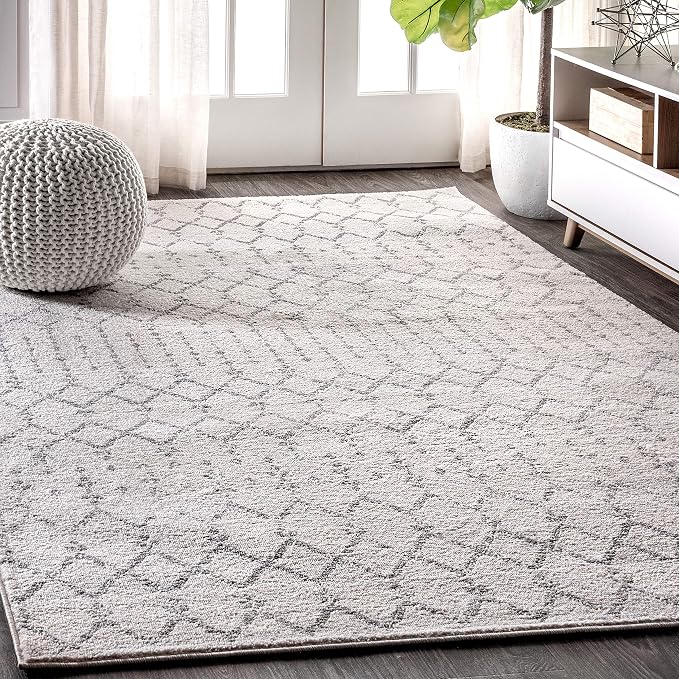 JONATHAN Y Boho Vintage Diamond Cream/Gray Indoor Area Rug 10X14 ft, Moroccan Hype for Living Room, Bedroom, Kitchen, Office, Easy-Cleaning, High Traffic, Pet-Friendly, Non-Shedding (MOH101B-14)