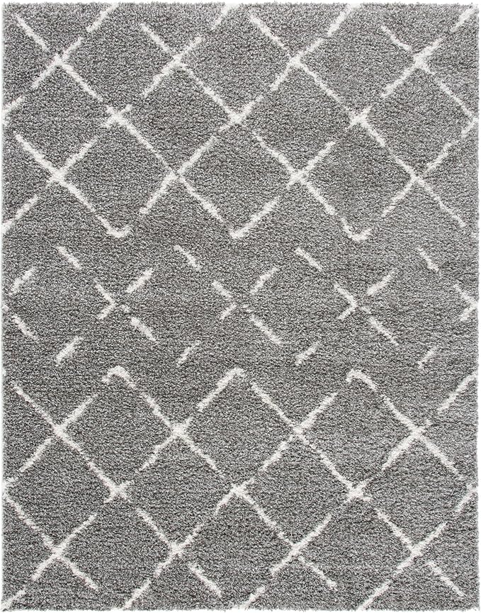 SAFAVIEH Area Rug 9x12 - Arizona Shag Collection - Large - Brown & Ivory, Moroccan Design, Non-Shedding & Easy to Clean, Ideal for Living Room, Bedroom, Dining Space (ASG743B)