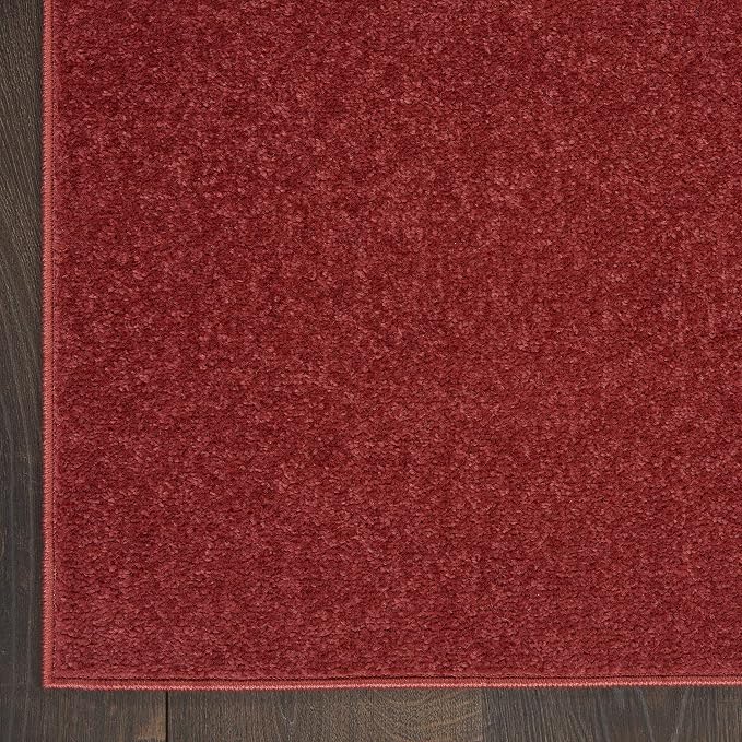 Nourison Home Nourison Essentials Brick Red 7' x Square Area Rug - Easy Clean, Non Shedding, Bed Room, Living Room, Dining Room, Kitchen (7' x Square)