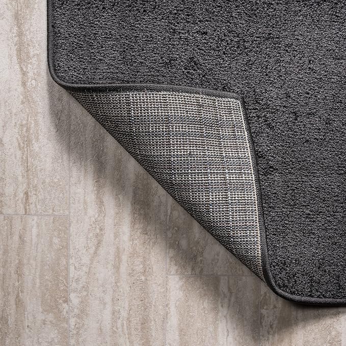 JONATHAN Y Haze Solid Low-Pile Black 9x9 Square Indoor Area Rug, Coastal,Bohemian,Minimalist,Classic, Easy-Cleaning for Living Room,Bedroom,Kitchen,Pet Friendly,Non-Shedding (SEU100I-9SQ)