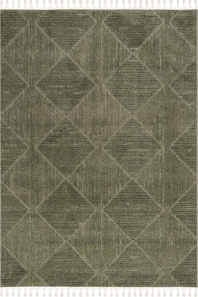 Nuloom Kerry Green, 5'3" x 7'6", Geometric, Soft and Cozy, High Traffic, Stain Resistant, Easy Clean, Durable Area Rug for Bedroom, Living Room, Dining Space, Den, Foyer, Entryway