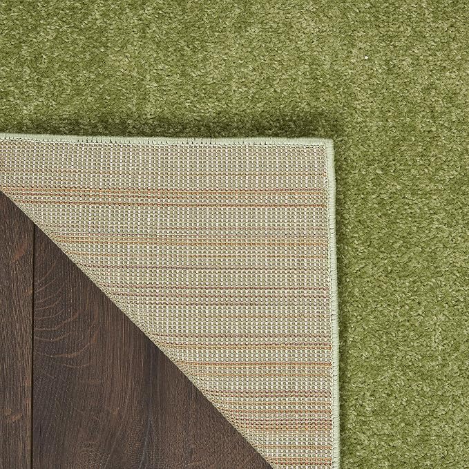 Nourison Home Nourison Essentials Green 2' x 6' Area Rug - Easy Clean, Non Shedding, Bed Room, Living Room, Dining Room, Kitchen (6' Runner)