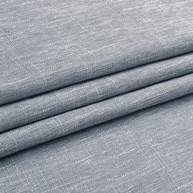 Vision Home Blue Pinch Pleated Semi Sheer Curtains Textured Light Filtering Window Curtains 84 inch for Living Room Bedroom Rayon Blended Chambray Blue Pinch Pleat Drapes with Hooks 2 Panels 40"Wx84"L