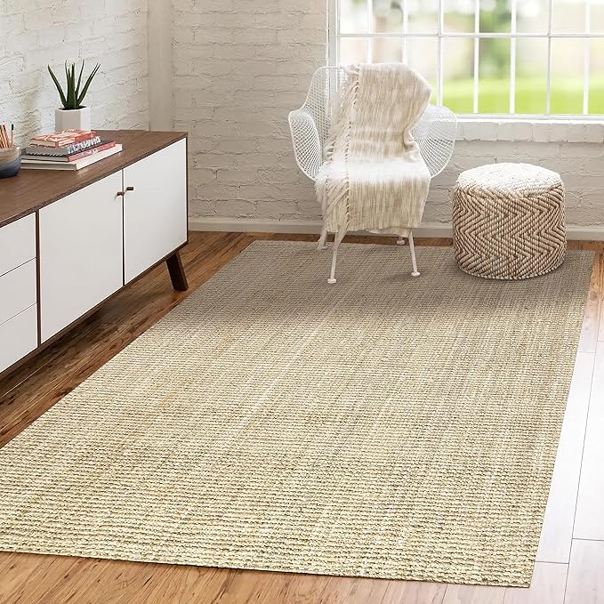 JONATHAN Y Hiro Hand Woven Chunky Jute Ivory Indoor Area Rug, 5x8, Bohemian, Transitional, Easy-Cleaning for Living Room, Bedroom, Kitchen, Pet Friendly, Non-Shedding (NFR103A-5)