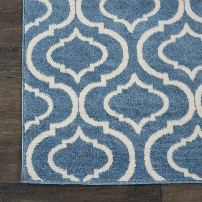 Nourison Home Jubilant Blue 7'10" x 9'10" Area Rug - Easy Clean, Non Shedding, Bed Room, Living Room, Dining Room, Kitchen (8' x 10')