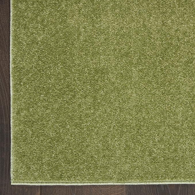 Nourison Home Nourison Essentials Green 2' x 6' Area Rug - Easy Clean, Non Shedding, Bed Room, Living Room, Dining Room, Kitchen (6' Runner)