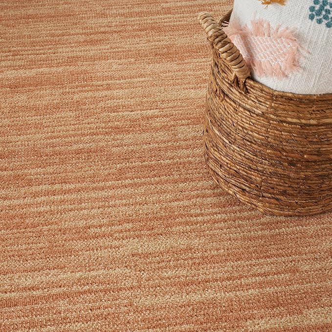 Nourison Home Nourison Essentials Rust 8' x Round Area Rug - Easy Clean, Non Shedding, Bed Room, Living Room, Dining Room, Kitchen (8' x Round)