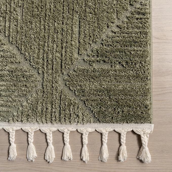 Nuloom Kerry Green, 3' x 5', Geometric, Soft and Cozy, High Traffic, Stain Resistant, Easy Clean, Durable Area Rug for Bedroom, Living Room, Dining Space, Den, Foyer, Entryway