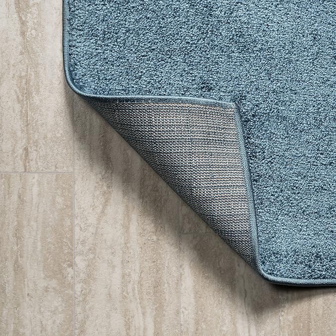 JONATHAN Y Haze Solid Low-Pile Turquoise 5x8 Oval Indoor Area Rug, Coastal,Bohemian,Minimalist,Classic, Easy-Cleaning for Living Room,Bedroom,Kitchen,Pet Friendly,Non-Shedding (SEU100H-5OV)