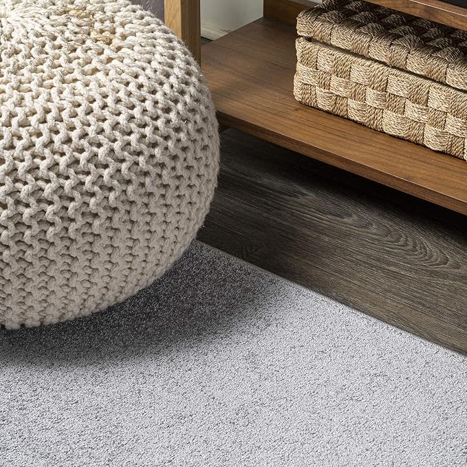 JONATHAN Y Haze Solid Low-Pile Light Gray 4x6 Oval Indoor Area Rug, Coastal,Bohemian,Minimalist,Classic, Easy-Cleaning for Living Room,Bedroom,Kitchen,Pet Friendly,Non-Shedding (SEU100K-4OV)