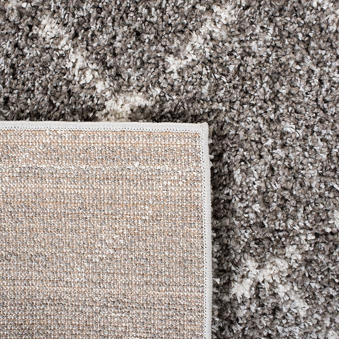 SAFAVIEH Area Rug 9x12 - Arizona Shag Collection - Large - Brown & Ivory, Moroccan Design, Non-Shedding & Easy to Clean, Ideal for Living Room, Bedroom, Dining Space (ASG743B)