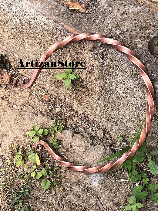 ARTIZANSTORE Hand Forged Iron Torc | Viking Torque Necklace for Men | Authentic Medieval Design | Historical Craftsmanship | Ideal Gift for History Enthusiasts