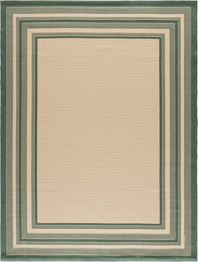 SAFAVIEH Courtyard Area Rug 8x10, Large Beige & Dark Green CY8475-32212